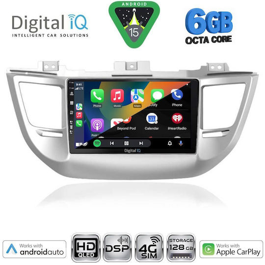 Digital IQ Ηχοσύστημα Αυτοκινήτου για Hyundai Tucson 2015-2019 (Bluetooth/USB/WiFi/GPS/Apple-Carplay/Android-Auto) με Οθόνη Αφής 9"