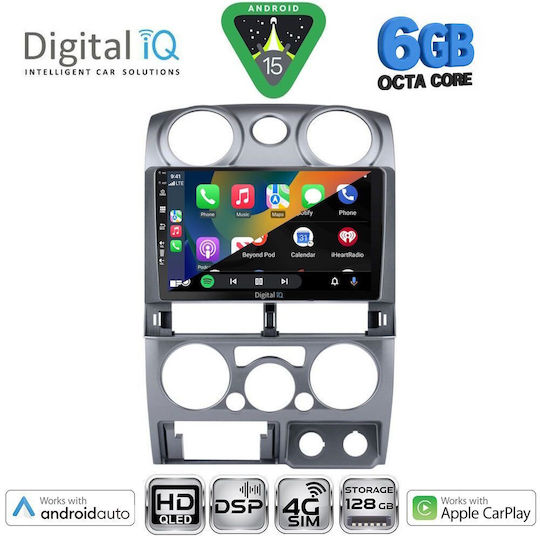 Digital IQ Auto-Audiosystem Isuzu D-Max 2008-2012 Bluetooth USB Eingebautes Wi-Fi GPS Apple CarPlay Android Auto mit 9 Zoll Touchscreen
