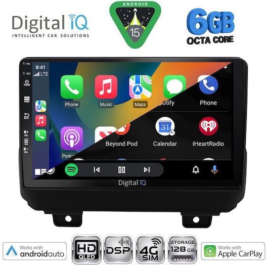 Digital IQ Ηχοσύστημα Αυτοκινήτου για Jeep Wrangler 2018 (Bluetooth/USB/WiFi/GPS/Apple-Carplay/Android-Auto) με Οθόνη Αφής 9"