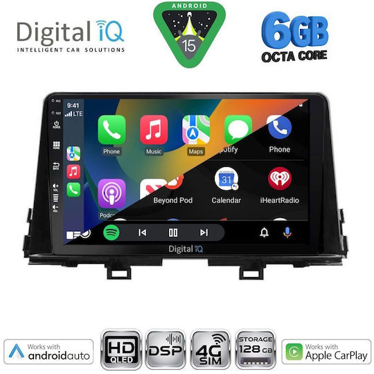 Digital IQ Car Audio System for Kia Picanto 2021 Bluetooth USB WiFi GPS Apple CarPlay Android Auto with 9" Touch Screen