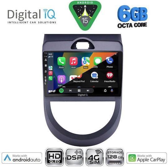 Digital IQ Car Audio System for Kia Soul 2008-2013 (Bluetooth/USB/WiFi/GPS/Apple CarPlay/Android Auto) with 9" Touch Screen