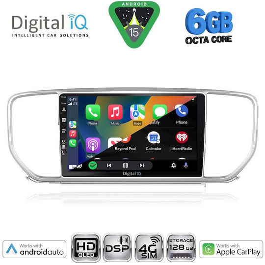 Digital IQ Car Audio System for Kia Sportage 2018-2021 Bluetooth USB WiFi GPS Apple CarPlay Android Auto with 9" Touch Screen