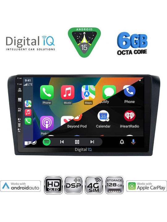 Digital IQ Car Audio System for Mazda 3 2003-2008 Bluetooth USB WiFi GPS Apple CarPlay Android Auto with 9" Touch Screen