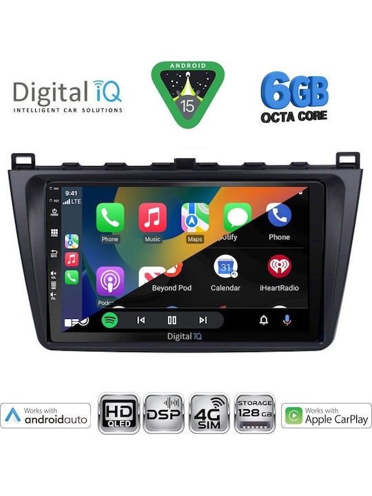 Digital IQ Car Audio System for Mazda 6 2008-2012 Bluetooth USB WiFi GPS Apple CarPlay Android Auto with 9" Touch Screen