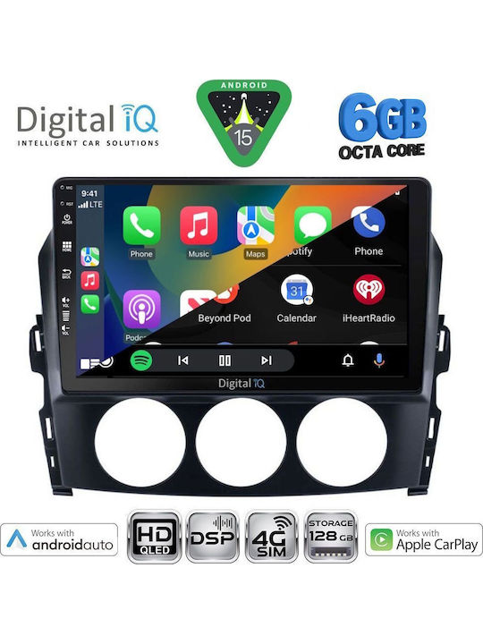 Digital IQ Car Audio System for Mazda MX-5 2005-2015 (Bluetooth/USB/WiFi/GPS/Apple CarPlay/Android Auto) with 9" Touch Screen
