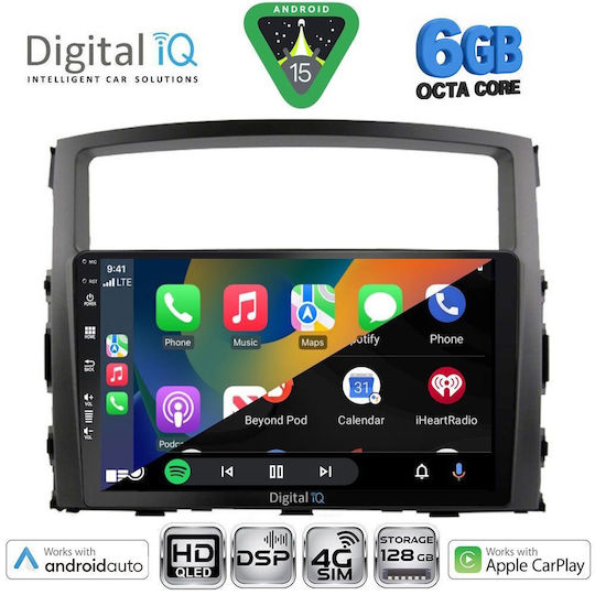 Digital IQ Ηχοσύστημα Αυτοκινήτου για Mitsubishi Pajero 2006-2013 (Bluetooth/USB/WiFi/GPS/Apple-Carplay/Android-Auto) με Οθόνη Αφής 9"