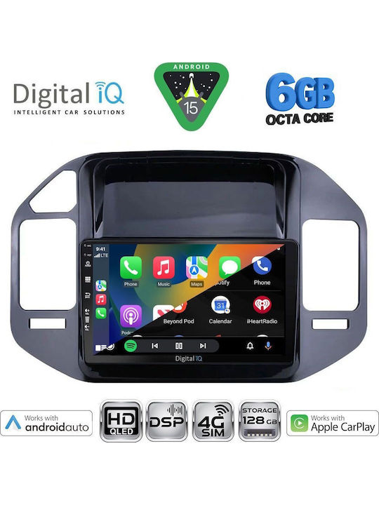 Digital IQ Car Audio System for Mitsubishi Pajero 1999-2006 Bluetooth USB WiFi GPS Apple CarPlay Android Auto with 9" Touch Screen