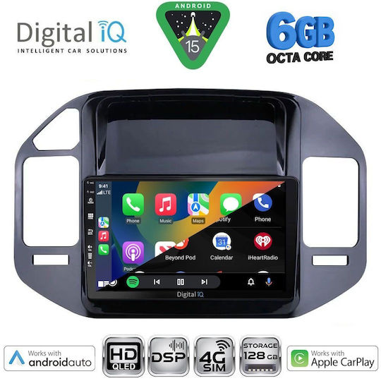 Digital IQ Car Audio System for Mitsubishi Pajero 1999-2006 Bluetooth USB WiFi GPS Apple CarPlay Android Auto with 9" Touch Screen
