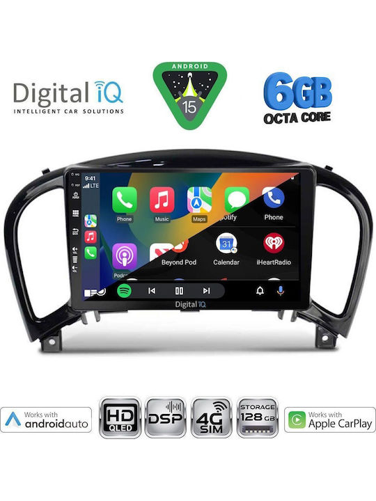 Digital IQ Car Audio System for Nissan Juke 2009-2020 (Bluetooth/USB/WiFi/GPS/Apple CarPlay/Android Auto) with 9" Touch Screen