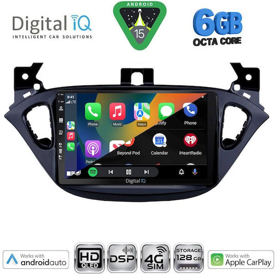 Digital IQ Car Audio System for Opel Adam / Corsa 2014-2019 Bluetooth USB WiFi GPS Apple CarPlay Android Auto with 9" Touch Screen