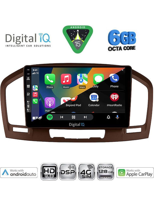 Digital IQ Car Audio System for Opel Insignia 2008-2013 Bluetooth USB WiFi GPS Apple CarPlay Android Auto with 9" Touch Screen