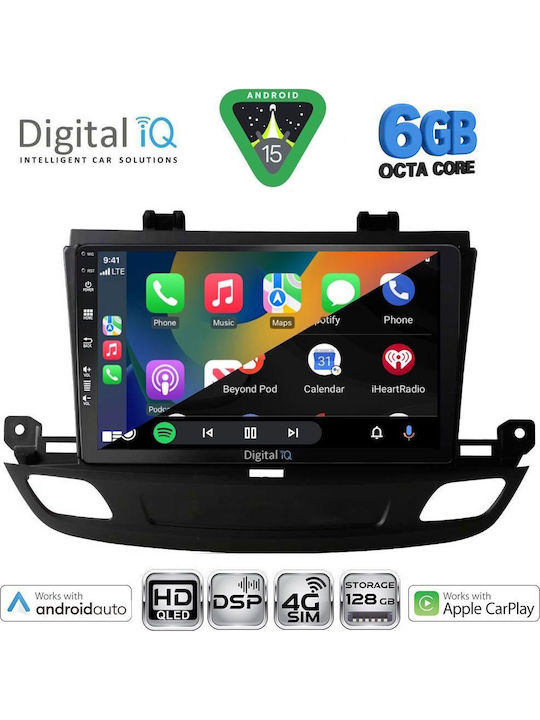 Digital IQ Car Audio System for Opel Insignia 2018-2023 (Bluetooth/USB/WiFi/GPS/Apple CarPlay/Android Auto) with 9" Touch Screen