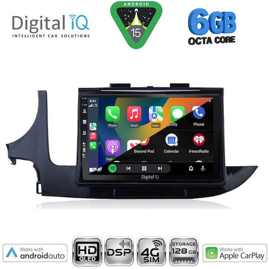 Digital IQ Car Audio System for Opel Mokka 2016-2021 Bluetooth USB WiFi GPS Apple CarPlay Android Auto with 9" Touch Screen