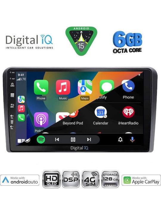 Digital IQ Car Audio System 2001-2008 Bluetooth USB WiFi GPS Apple CarPlay Android Auto with 9" Touch Screen