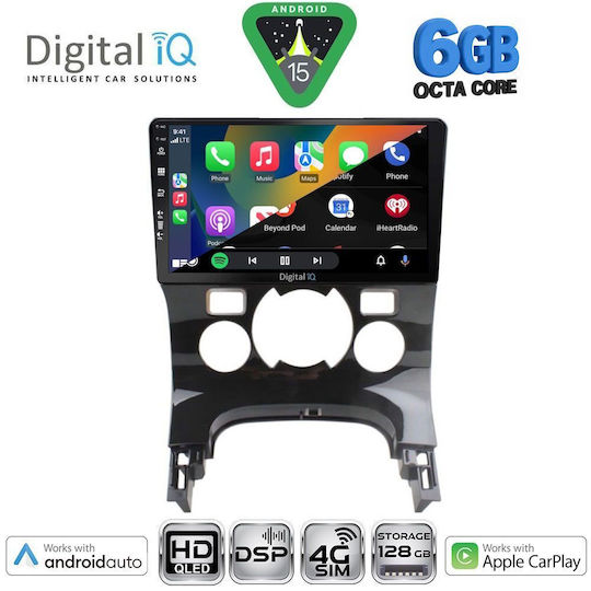 Digital IQ Car Audio System for Peugeot 3008 2008-2016 with Clima Bluetooth USB WiFi GPS Apple CarPlay Android Auto with 9" Touch Screen
