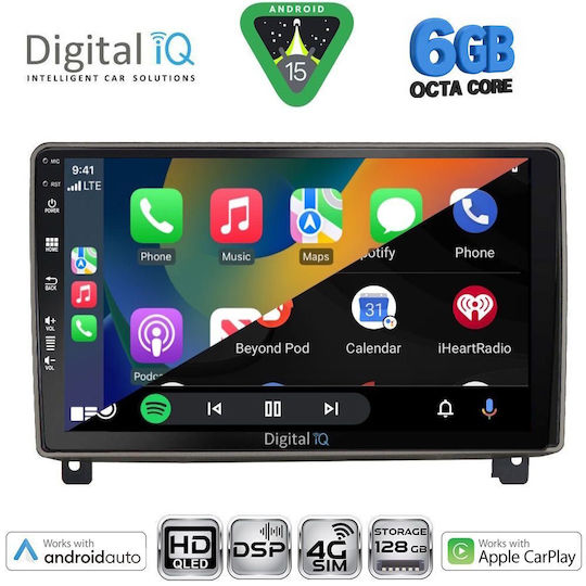 Digital IQ Ηχοσύστημα Αυτοκινήτου για Peugeot 407 2004-2011 (Bluetooth/USB/WiFi/GPS/Apple-Carplay/Android-Auto) με Οθόνη Αφής 9"