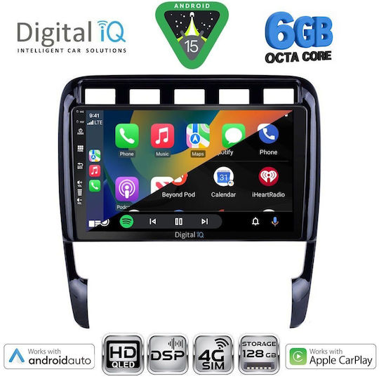 Digital IQ Sistem Audio Auto Pentru Porsche Cayenne 2002-2011 Bluetooth USB Wi-Fi GPS Apple CarPlay Android Auto Cu Ecran Tactil 9"