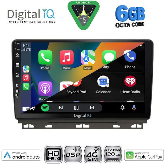 Digital IQ Car Audio System for Renault Clio / Captur Bluetooth USB WiFi GPS Apple CarPlay Android Auto with 9" Touch Screen
