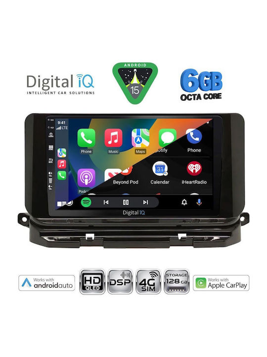 Digital IQ Car Audio System for Skoda Octavia 2021 (Bluetooth/USB/WiFi/GPS/Apple CarPlay/Android Auto) with 10" Touch Screen