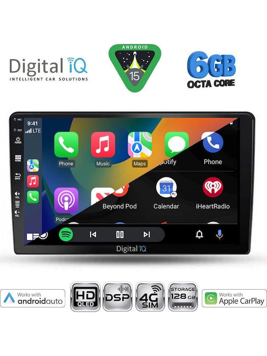 Digital IQ Car Audio System for Ssangyong Rexton 2002-2006 (Bluetooth/USB/WiFi/GPS/Apple CarPlay/Android Auto) with 9" Touch Screen