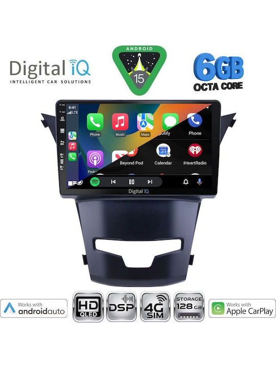Digital IQ Car Audio System for Ssangyong Korando 2014-2019 (Bluetooth/USB/WiFi/GPS/Apple CarPlay/Android Auto) with 9" Touch Screen