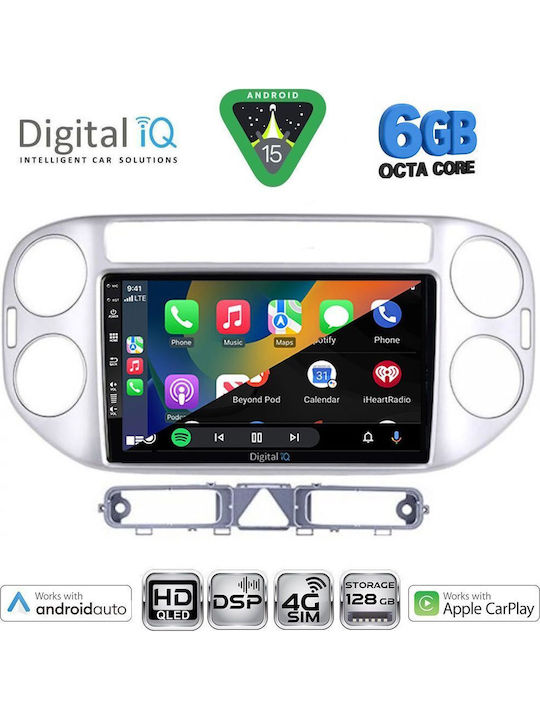 Digital IQ Car Audio System for Volkswagen Tiguan 2004-2011 Bluetooth USB WiFi GPS Apple CarPlay Android Auto with 9" Touch Screen