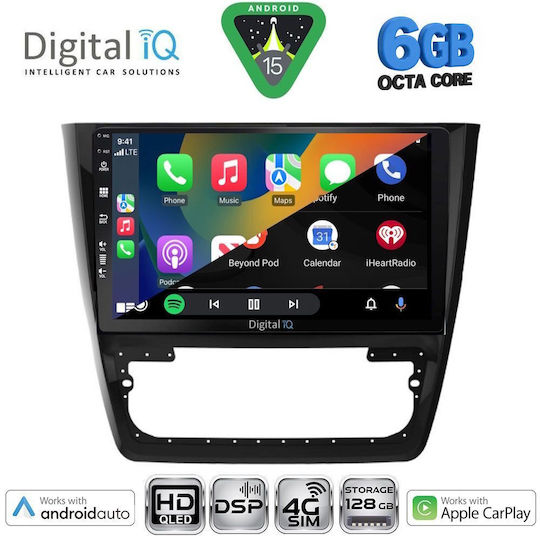 Digital IQ Ηχοσύστημα Αυτοκινήτου για Skoda Yeti 2014-2018 (Bluetooth/USB/WiFi/GPS/Apple-Carplay/Android-Auto) με Οθόνη Αφής 10"