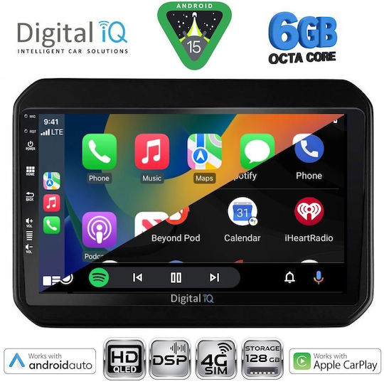 Digital IQ Car Audio System for Suzuki Ignis 2016 Bluetooth USB WiFi GPS Apple CarPlay Android Auto with 9" Touch Screen