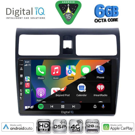Digital IQ Ηχοσύστημα Αυτοκινήτου για Suzuki Swift 2005-2011 (Bluetooth/USB/WiFi/GPS/Apple-Carplay/Android-Auto) με Οθόνη Αφής 10"