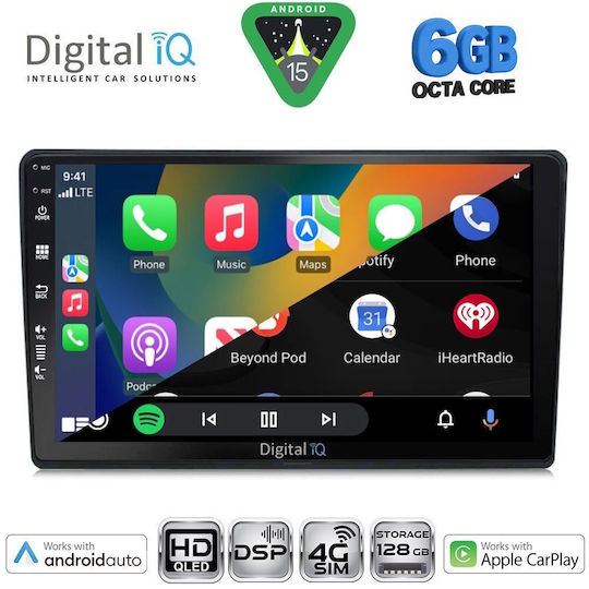 Digital IQ Ηχοσύστημα Αυτοκινήτου για Toyota Auris 2013-2015 (Bluetooth/USB/WiFi/GPS/Apple-Carplay/Android-Auto) με Οθόνη Αφής 10"
