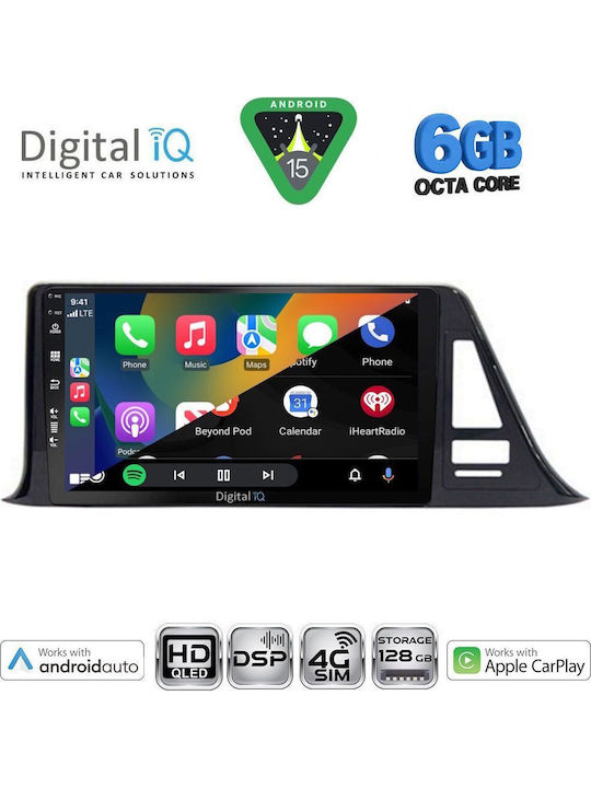 Digital IQ Car Audio System for Toyota C-HR 2017-2023 (Bluetooth/USB/WiFi/GPS/Apple CarPlay/Android Auto) with 9" Touch Screen
