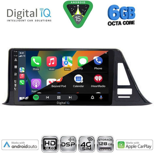 Digital IQ Ηχοσύστημα Αυτοκινήτου για Toyota C-HR 2017-2023 (Bluetooth/USB/WiFi/GPS/Apple-Carplay/Android-Auto) με Οθόνη Αφής 9"