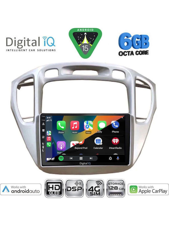 Digital IQ Car Audio System for Toyota Highlander 2002-2009 Bluetooth USB WiFi GPS Apple CarPlay Android Auto with 9" Touch Screen