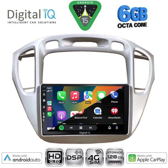 Digital IQ Ηχοσύστημα Αυτοκινήτου για Toyota Highlander 2002-2009 (Bluetooth/USB/WiFi/GPS/Apple-Carplay/Android-Auto) με Οθόνη Αφής 9"