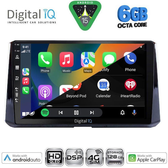 Digital IQ Auto-Audiosystem für Toyota Corolla 2019-2026 Bluetooth USB Eingebautes Wi-Fi GPS Apple CarPlay Android Auto mit 10 Zoll Touchscreen