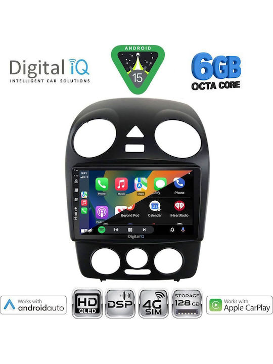 Digital IQ Auto-Audiosystem Für Volkswagen Käfer 2004-2011 Bluetooth USB Eingebautes Wi-Fi GPS Apple CarPlay Android Auto Mit Touchscreen 9 Zoll