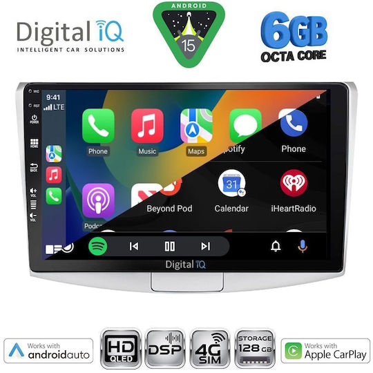 Digital IQ Ηχοσύστημα Αυτοκινήτου για Volkswagen Passat 2010-2015 (Bluetooth/USB/WiFi/GPS/Apple-Carplay/Android-Auto) με Οθόνη Αφής 10"
