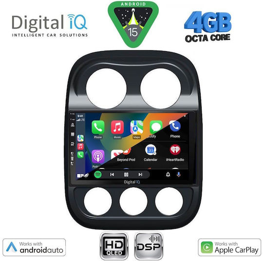 Digital IQ Car Audio System for Jeep Compass / Patriot 2007-2016 Bluetooth USB WiFi GPS Apple CarPlay Android Auto with 10" Touch Screen