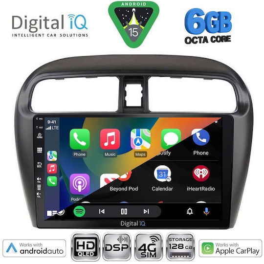 Digital IQ Car Audio System for Mitsubishi Space Star 2013-2020 Bluetooth USB WiFi GPS Apple CarPlay Android Auto with 9" Touch Screen