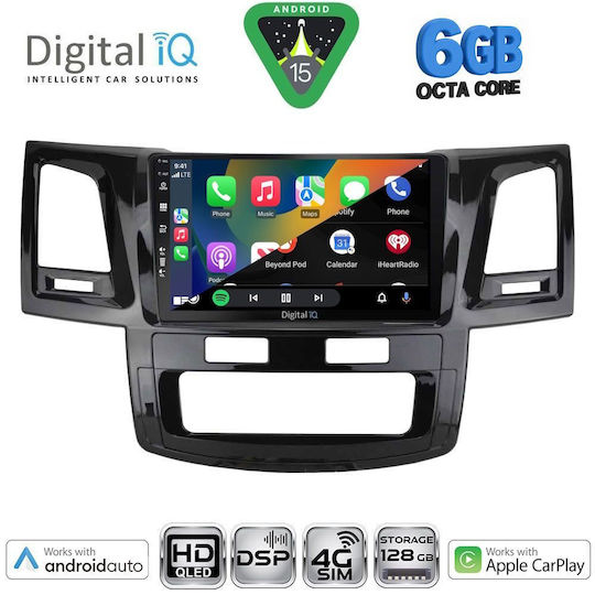 Digital IQ Ηχοσύστημα Αυτοκινήτου για Toyota Hilux 2005-2016 (Bluetooth/USB/WiFi/GPS/Apple-Carplay/Android-Auto) με Οθόνη Αφής 9"