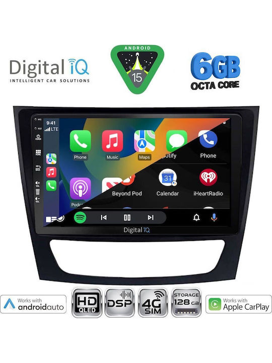 Digital IQ Auto-Audiosysteme für Mercedes-Benz E Klasse / CLS Klasse 2003-2009 Bluetooth USB Eingebautes Wi-Fi GPS Apple CarPlay Android Auto mit 9 Zoll Touchscreen