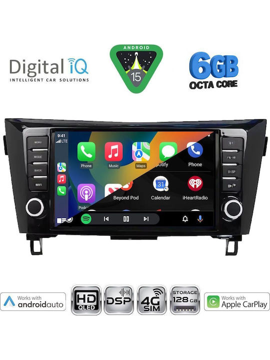Digital IQ Car Audio System for Nissan Qashqai / X-Trail 2014-2021 Bluetooth USB WiFi GPS Apple CarPlay Android Auto with 9" Touch Screen