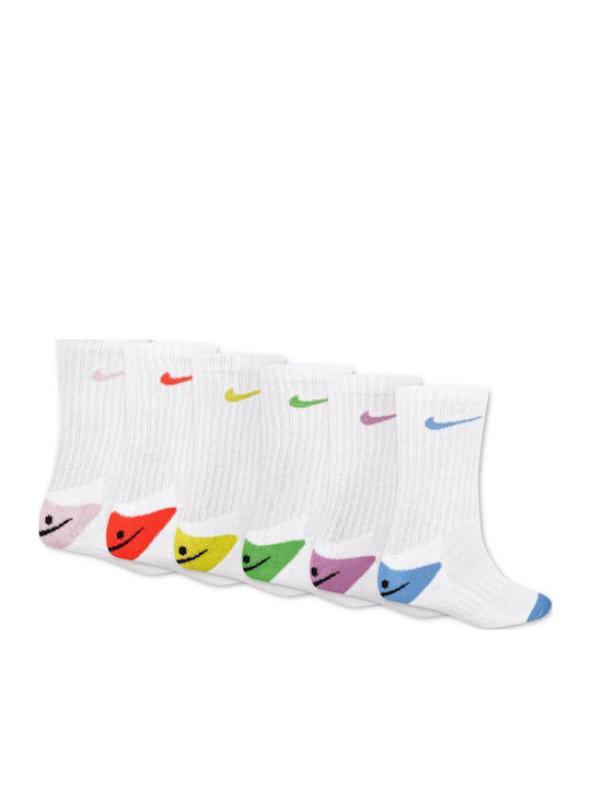 Nike Παιδικές Κάλτσες Smiley Crew Ροζ 6 Ζευγάρια