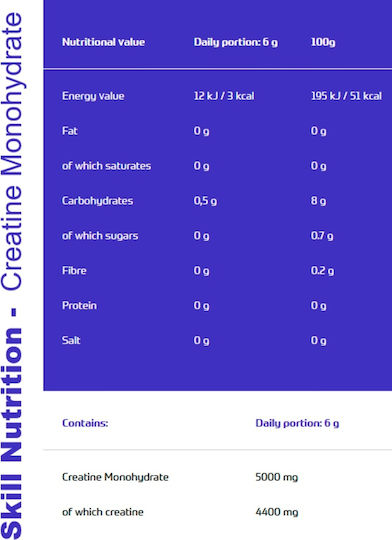 Skill Nutrition Micronized Creatine Monohydrate Berry Blast 6gr