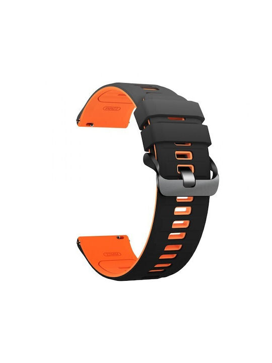 Zweifarbiges Silikonarmband für Xiaomi Redmi Watch 5 Active Xiaomi Redmi Watch 5 Lite 48mm Schwarz Orange