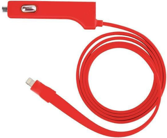 Tylt Ribbn Handy-Autoladegerät 4.8A mit 1xUSB-A und Lightning Kabel Rot Farbe