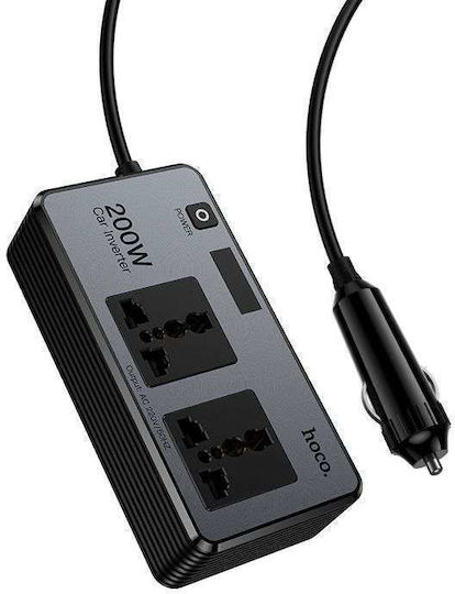 Hoco Z66 Φορτιστής Αυτοκινήτου 200W με Θύρες: 3xUSB-A Μαύρο Χρώμα