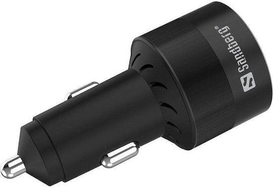 Sandberg Sandberg Autoladegerät 130W mit Anschlüssen 1xUSB 2xType-C Schwarz Farbe