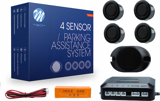 M-Tech Car Parking System with Buzzer and 4 Sensors 18mm in Black Color