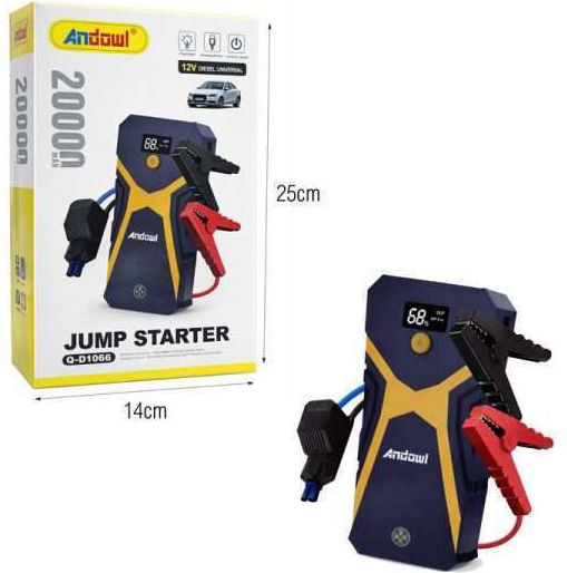Andowl Portable Car Battery Jump Starter 20000mAh with Power Bank / USB / Φακό 12V